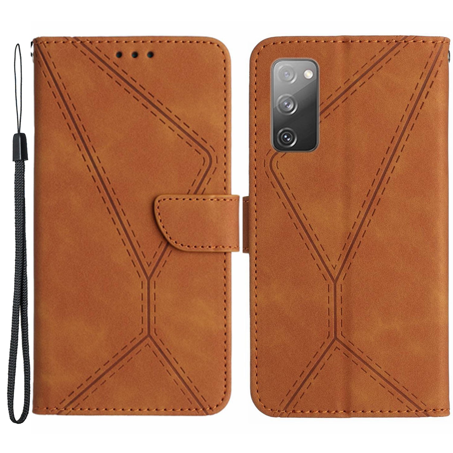 HT05 Flip Wallet Phone Case for Samsung Galaxy S20 FE / S20 FE 5G / S20 FE 2022 / S20 Lite PU Leather Skin-touch Imprinted Line Stand Cover HT05 Flip Wallet Phone Case for Samsung Galaxy S20 FE / S20 FE 5G / S20 FE 2022 / S20 Lite PU Leather Skin-touch Imprinted Line Stand Cover
